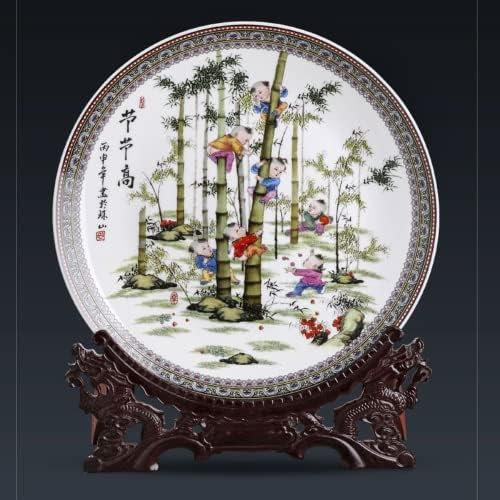 26cm Jingdezhen Cerâmica Decoração do estilo chinês Placa decorativa de estrutura ascendente