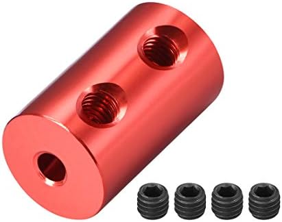 UXCELL de 2 mm a 3mm de parafuso de acoplamento rígido Liga de alumínio L20XD12, conector do acoplador do eixo, acessórios para motor, vermelho