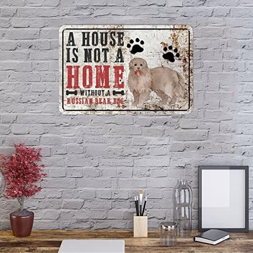 Cão russo cachorro cachorro alumínio signo de metal cão mãe papai família assinante Uma casa não é uma casa sem um