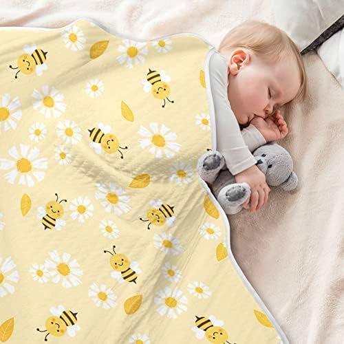 Cobertores de bebê de abelhas voadoras para meninos super macios, cobertores de criança para meninas, cobertor de berço leve,