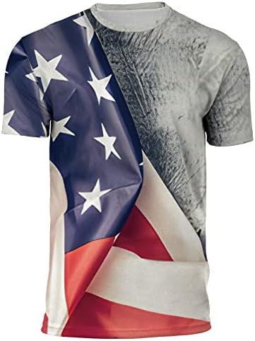 Camisetas manchas para homens para homens de verão ao ar livre do dia da independência da Independência Camisa de manga curta Tripagem Ultra Cotton T