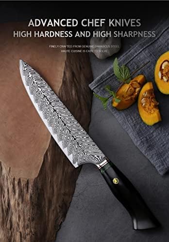 Conjuntos de faca de cozinha, 7 PCs Profissão Damasco Chef Knife Japanese de 67 camadas VG10 Damasco aço cozinha Santoku Butcher Faca