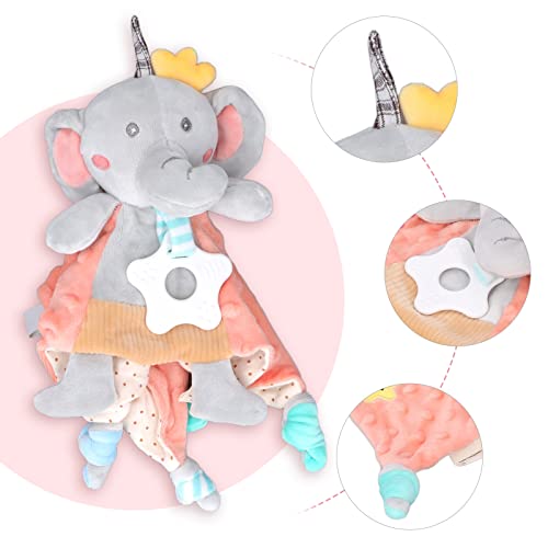 Bonecas de dentição de elefante bebê, sino pequeno de canto de desenho animado, cobertor de segurança, crueldade macia grátis