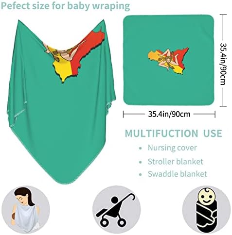 Bandeira da Sicília que significa cobertor de bebê recebendo cobertor para capa de swaddle para recém -nascidos