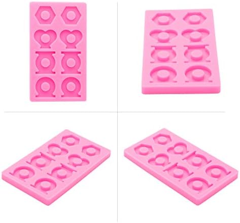 Moldes de palha brilhante e brilhante moldes de silicone com várias formas para resina com coração, formato de círculo para acessórios de palhas DIY resina epóxi Craft Mold Craft