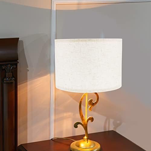 Lampe de lâmpada de piso clispeed tambor tambor lampe de linho natural tabela de abajur luz leve luminária de parede rústica tampa