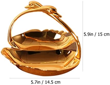 Happyyami Gold Decor Jóia Bandeja de ouro Golagem de alimentos serve bandeja decorativa Platter de mesa moderna de sobremesa de