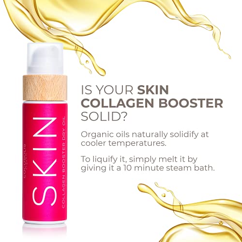 Cocosolis Skin Collagen Booster Bioil - Loção de colágeno antienvelhecimento para aperto da pele com roseira e óleos essenciais - óleo de colágeno para rosto e corpo - suaviza e reduz as rugas
