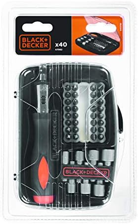 Black+Decker Ratchet Chave de fenda 40 peças Conjunto A7062 Acessório