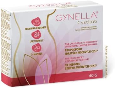 Bolsos de duas peças Gynella Cystilab 10x4g suporta função adequada do trato urinário e imunidade inata