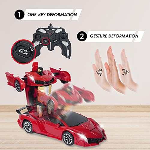 Brinquedos de crianças ACED - 1:12 Escala de deformação por gesto de mão e controle remoto robô de robô de carro RC Toy com