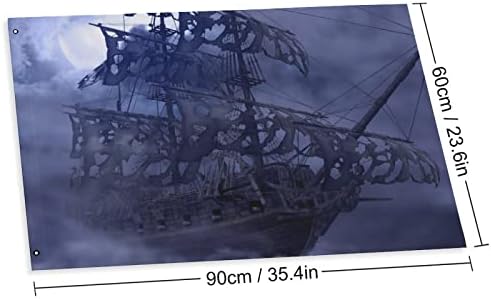 Sailing Pirate Ghost Ship pátio bandeiras de cores vivas e provas de obs