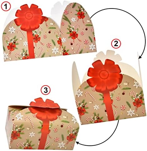 Caixas de biscoito de Natal com arcos Pão de férias Tratar caixas de papel de bom e sacos de presentes 24 pacote de papelão