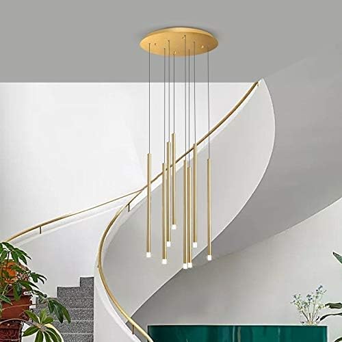 SJYDQ Minimalista Stair Chavelier Teto Nórdico Villa Lustre iluminando o lustre liderado de ouro preto para restaurante Cafe