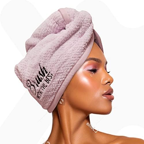 Felicia Leatherwood Microfiber Hair Towel Wrap - Secagem rápida, anti -frizz e gentil cabelos - fácil de usar, economiza tempo, leve e compacto - para cabelos curiosos, longos e grossos - homens e mulheres - melancia