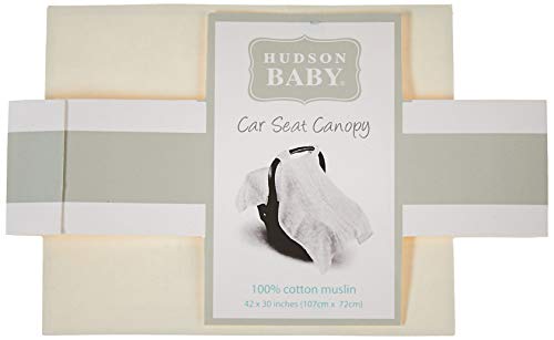 Hudson Baby Unissex Baby Muslin Cotton Car Seate e Canopy de carrinho, futebol, tamanho único
