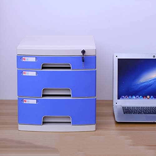 Gavetas de armazenamento de plástico Desk, unidade de armazenamento Organizador de arquivos travável Caixa A4 para escritório
