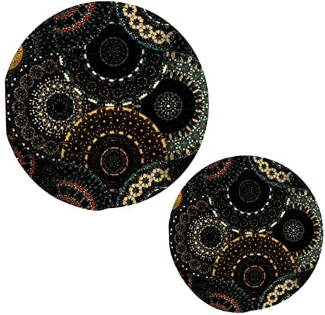 Mandala Trivets para pratos quentes portadores de panela Conjunto de 2 peças almofadas quentes para algodão de cozinha Trivets redondos para vasos quentes e panor