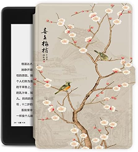 Case Slimshell para 6 Kindle - Lucky Bird On Branch Print Lightweight Protective Cober
