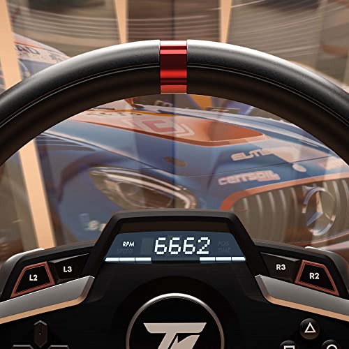 Thrustmaster T248P, roda de corrida e pedais magnéticos, acionamento híbrido, mancais de remo, feedback de força dinâmica, tela com informações de corrida