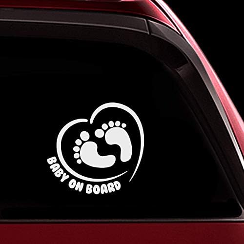 Bebê a bordo do sinal de carro de pára -choques de decalque da janela do carro - dormindo menina e pegada de bebê em pacote de