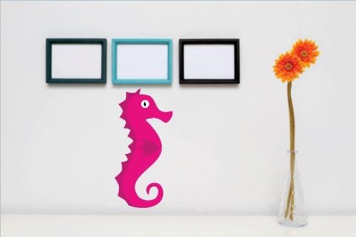 Adesivo de decalque de parede de vinil a água de cavalo marinho oceano animal animal crianças crianças menino menina quarto banheiro sala de estar imagem arte peel & stick mural - tamanho 30 polegadas x 60 polegadas - 22 cores disponíveis