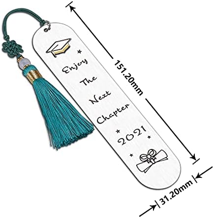 Marcador inspirador com tassel para homens mulheres leitor 2021 presentes de graduação para meninos adolescentes meninas, filho, filho, amante de livros para ele seu aniversário de aniversário no casamento aposentadoria para ir embora presentes