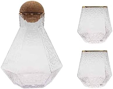 BELUPAI CABELA AGRAFIA DE ÁGUA E CONJUNTO DE VIDRO, jarra elegante e vidro de bebida combinando, jarra de água de suco de vidro transparente