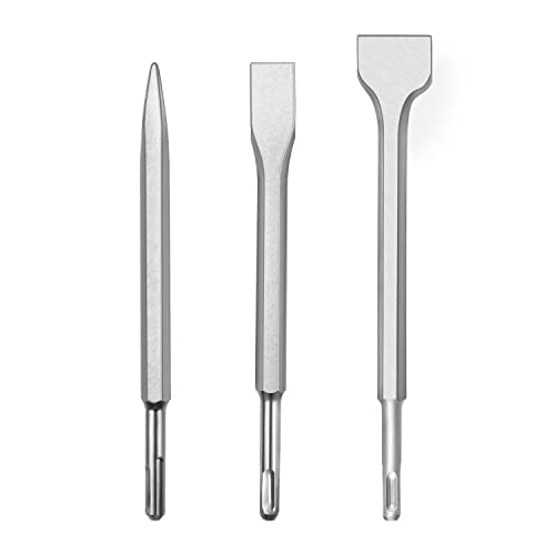 Conjunto de broca de martelo SDS-PLUS, conjunto de bits de martelo rotativo, 3pcs, incluindo cinzel de ponto, cinzel plano, cinzéis