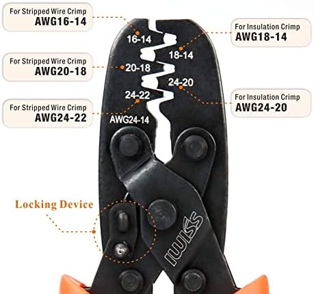 IWS-1424A Terminal de barril aberto não isolado Ferramenta de crimpagem/24-14-14AWG Ferramenta de manual de alicates do alicate