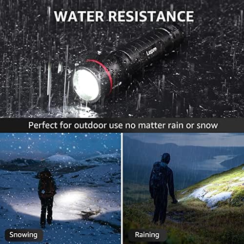 A lanterna tática liderada por lepro, tocha de luz de lúmen de alto lúmen, 5 modos de iluminação, zoomable, resistente à água, adotados por Osram P9 LED, alimentado por bateria AA, para acampar, correr, emergência, emergência