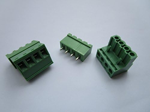 20 PCs Fechar reto de 4 pinos/caminho de 5,08 mm de parafuso conector de bloco de bloco verde tipo travessa com pino reto