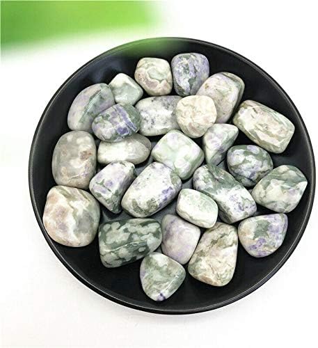Laaalid xn216 100g verde natural esmeralda auspiciosa cristal jade tambed pedras polidas decoração pedras e minerais naturais
