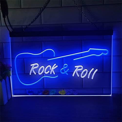 Dvtel Rock and Roll Guitar Néon SILHO MODELA DE MODELA LED LEITAS LUMAS LENTAS LUMAS LUZ
