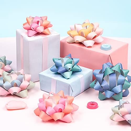 WrapAholic 12pcs Kraft Paper Gift Bows Sorteamento - cor gradiente para casamento, aniversário, Natal, chá de bebê, chá de