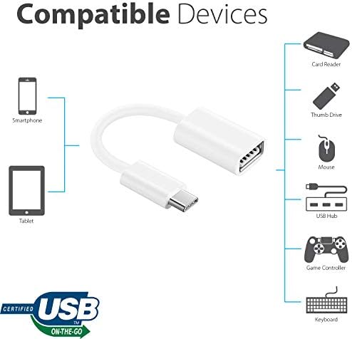 Trabalha OTG USB-C 3.0 Adaptador para JBL LIVE 460NC para funções rápidas, verificadas e de uso múltiplo, como teclado,