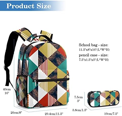 Mochila de viagem VBFOFBV, mochila de laptop para homens, mochila de moda, listras de padrões geométricos folhas tropicais