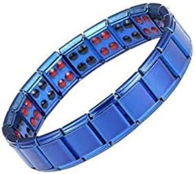 Pulseiras magnéticas de ohepfd para homens, moda titânio aço de emagrecimento pulseira dupla linha de ímãs fortes pulseiras