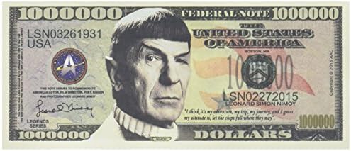 Conjunto de 5 - Leonard Nimoy Star Trek Spock Collectible Million Dollar Bill