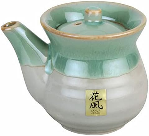 JapanBargain 2733, molho de soja dispensador tradicional japonês tenmoku cerâmica shoyu mini bule de chá, feita no Japão, 8 oz, verde,