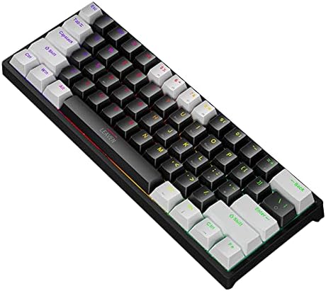 Firado 60% do teclado mecânico do teclado RGB Backlit Compact 61 Teclados Mini Teclado com interruptores azuis para Windows PC LF0