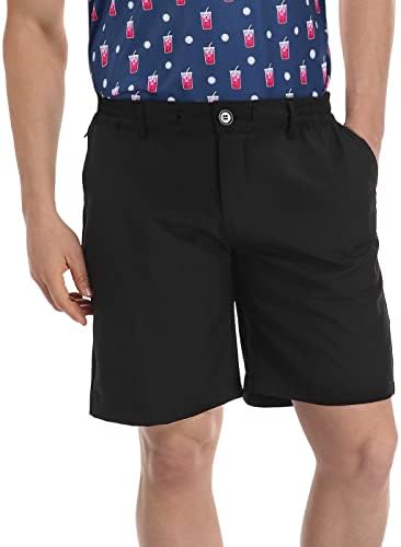 Shorts de golfe masculinos de LRD com shorts ativos da cintura esticada - uns shorts de 9 polegadas