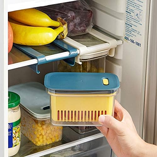 Caixa de armazenamento de geladeira do tipo de gaveta anncus caixa de armazenamento multifuncional de armazenamento em casa armazenamento de alimentos para cesta externa interna drena água -
