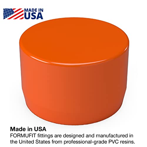Formufit F114EEC-OR-10 PVC Tampa final externa, grau de móveis, tamanho de 1-1/4 , laranja
