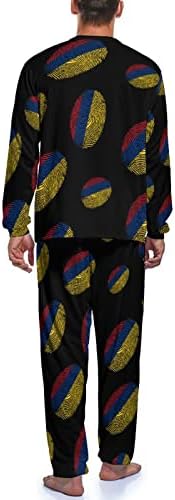 Pijama masculino de dedo da colômbia Conjunto de mangas compridas para o sono Songe Set PJS para viagens de quarto em casa