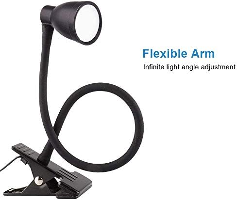 Psiven Clip on Light e Dimmable Cramp Desk Lamp Clip Light Light para cabeceira, cabeceira, mesa, escritório, bancada de trabalho