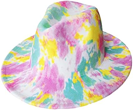 Chapéu impresso por tie-dye para mulheres masculinas chapéu de jazz tie-dye chapéu de verão feminino chapéu de verão para figurinos