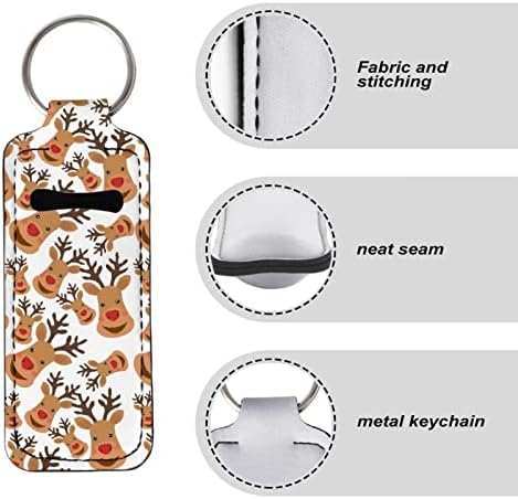 JeoCody Christmas Elk Chapstick Holder Keychain com pulseira para chapstick, batom, bálsamo para lábios para chapstick, batom, bálsamo para lábios para armazenamento