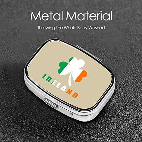 Irlanda Irlanda Flag Clover Square Mini Box Box Metal Medic Medicine Travel Viagem Friendly Portable Pill Case