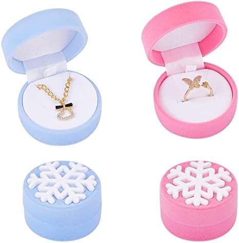 CHGCraft 4pcs 2 cores Caixa de jóias de floco de neve caixa de bugigangas caixa de bugigangas caixa de armazenamento caixa de natal